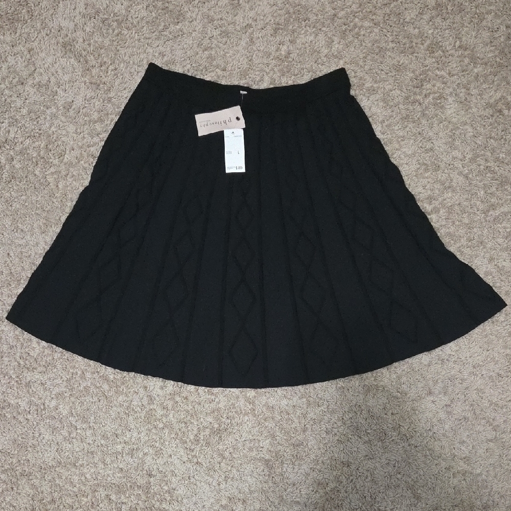 NWT Philosophy Black A-Line Skirt, Sweater Material, $58.00